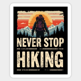 Never Stop Hiking Sticker
